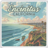エンシニタスカリフォルニアサンディエゴビーチヴィンテージ シール (正面)