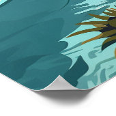 エンシニタスカリフォルニアサンディエゴビーチヴィンテージ ポスター (角)