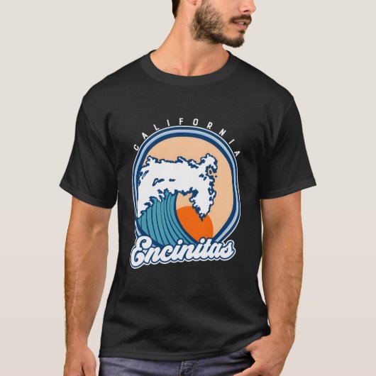 エンシニタスカリフォルニアサーフウェーブ Tシャツ (正面)