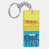 エンシニタスカリフォルニアトラベルアートヴィンテージ キーホルダー (正面左)