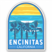 エンシニタスカリフォルニアトラベルアートヴィンテージ シール (正面)
