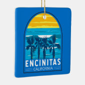 エンシニタスカリフォルニアトラベルアートヴィンテージ セラミックオーナメント (右)