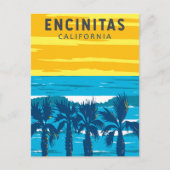 エンシニタスカリフォルニアトラベルアートヴィンテージ ポストカード (正面)