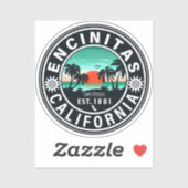 エンシニタスカリフォルニアレトロサンセットディ土産80s シール (シート)