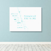 エンシニタスカンバスのビーチ キャンバスプリント (インサイチュ (ウッドフロア))