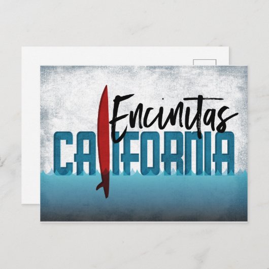 エンシニタスポストカードカリフォルニアサーフボード ポストカード (正面/裏面)