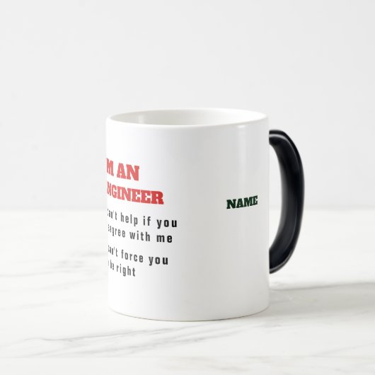 エンジおもしろいニアエンジニアリング引用文熱魔法 モーフィングマグカップ (正面右)