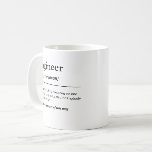 エンジおもしろいニア定義エンジニアリングユーモアモダン コーヒーマグカップ (正面左)