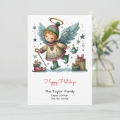 エンジェルお洒落オンアイススケートイラストレーションハッピー シーズンカード (スタンド正面)