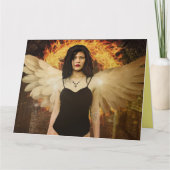 エンジェルかわいらしガールアートファンタジー誕生日カード カード (正面)