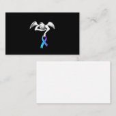 エンジェルがティール(緑がかった色)パープルリボン自殺防止を保持 名刺 (正面/裏面)