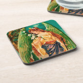 エンジェルがフローラ枝を持つ コースター (左側)