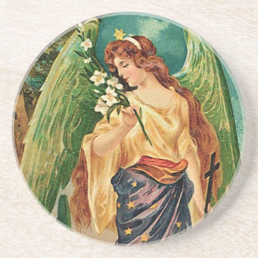 エンジェルがフローラ枝を持つ コースター (正面)