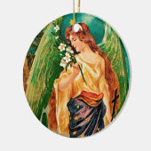 エンジェルがフローラ枝を持つ セラミックオーナメント (左)