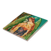 エンジェルがフローラ枝を持つ タイル (側面)