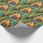 エンジェルがフローラ枝を持つ ラッピングペーパー (角)