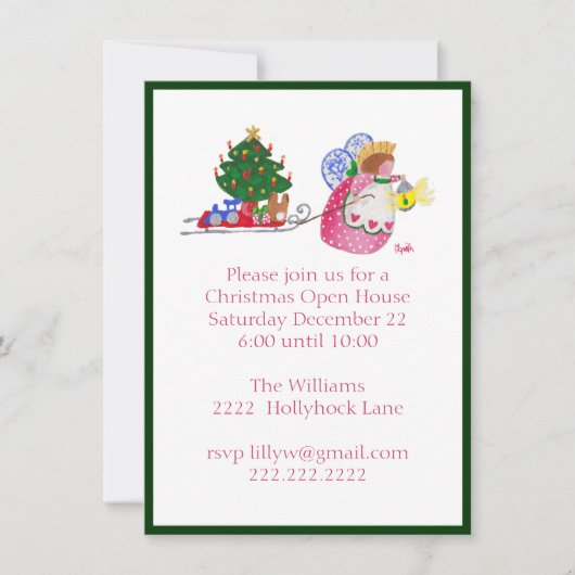 エンジェルが招待を引っ張る 招待状 (正面)