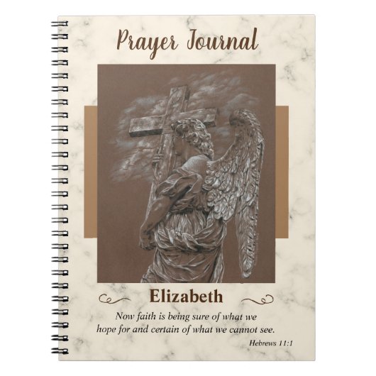 エンジェルとクロス祈りの言葉ジャーナルノートブック ノートブック (正面)