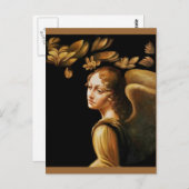 エンジェルとゴールデン葉 ポストカード (正面/裏面)