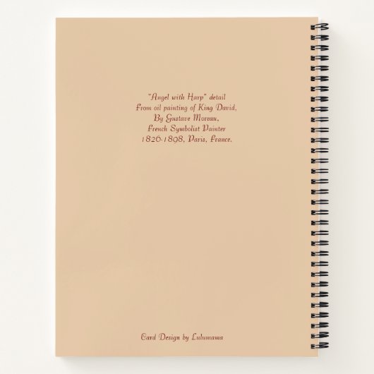 エンジェルとハープ、南西は18世紀の芸術に出会う ノートブック (裏面)