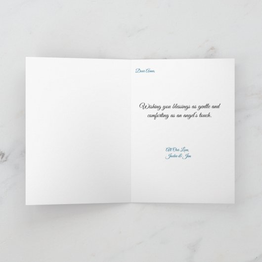 エンジェルとバラヴィンテージ-スタイルエンジェル カード (内部)