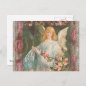 エンジェルとバラ ポストカード (正面/裏面)