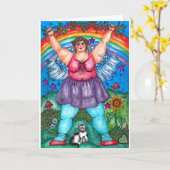 エンジェルとブランチカード カード (黄色い花)