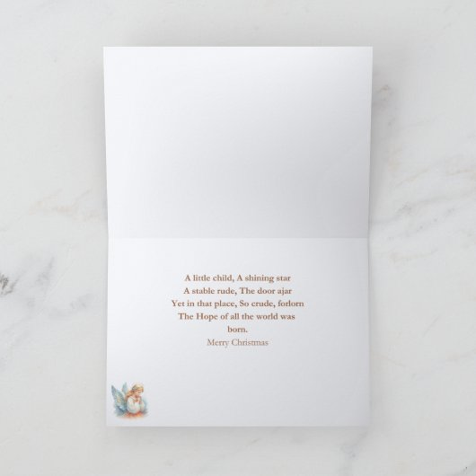 エンジェルとマンガーは彼を崇拝クリスマスカード シーズンカード (内部)