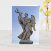 エンジェルと十字架，ローマ，イタリア –  カード (黄色い花)