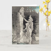 エンジェルと女神バレンタイン カード (黄色い花)