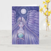 エンジェルと小さな地球のカードbyモリー・ハリソン カード (黄色い花)