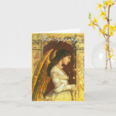 エンジェルと悔やみや弔慰ノートカード カード (黄色い花)