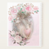 エンジェルと白い鳩ピンクのバラモノグラムの プランナー手帳 (裏面)