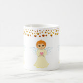 エンジェルと金ゴールドドット紙吹雪 コーヒーマグカップ (中央)