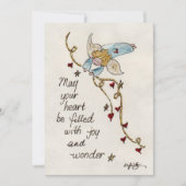 エンジェルは喜びと水の色のア疑問に思ートホリッドを願う シーズンカード (正面)