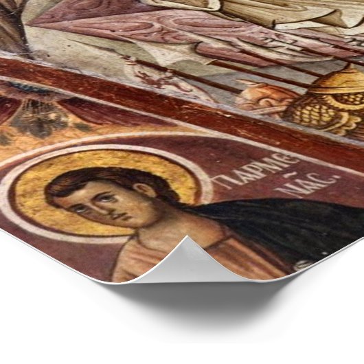 エンジェルアットザトゥムオーソドックスキリスト教アイコンプリント ポスター (角)