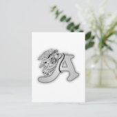 エンジェルアルファベットAイニシャルモノグラム ポストカード (スタンド正面)