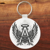 エンジェルアルファベットAイニシャル後者ウイングハロー キーホルダー (正面)