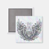 エンジェルアルファベットAイニシャル後者ウイングハロー マグネット (正面/裏面)