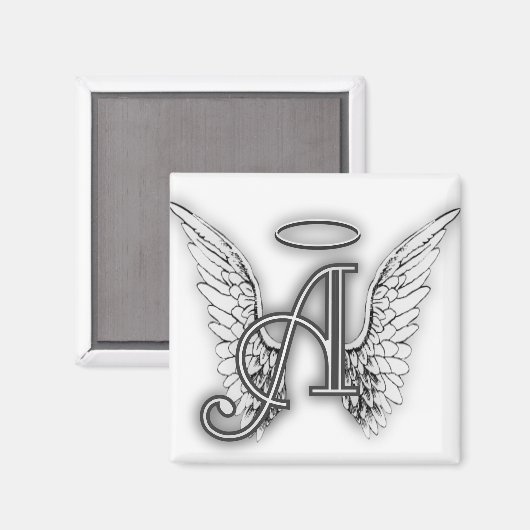 エンジェルアルファベットAイニシャル後者ウイングハロー マグネット (正面/裏面)