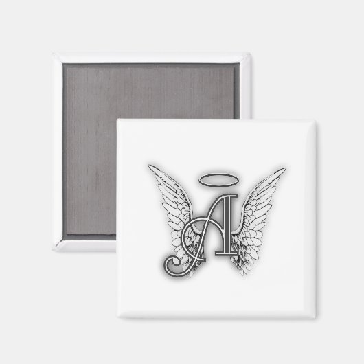 エンジェルアルファベットAイニシャル後者ウイングハロー マグネット (正面/裏面)