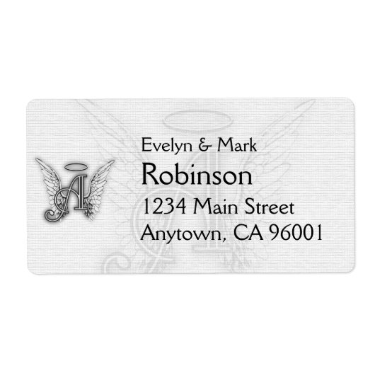 エンジェルアルファベットAイニシャル後者ウイングハロー ラベル (正面)