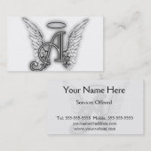 エンジェルアルファベットAイニシャル後者翼ハロ 名刺 (正面/裏面)