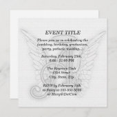 エンジェルアルファベットAイニシャル後者翼ハロ 招待状 (正面/裏面)