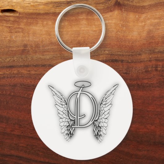 エンジェルアルファベットDイニシャル後者ウイングハロー キーホルダー (正面)