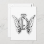 エンジェルアルファベットDイニシャル後者ウイングハロー ポストカード (正面/裏面)