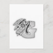 エンジェルアルファベットGイニシャルモノグラム ポストカード (正面)