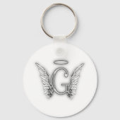 エンジェルアルファベットGイニシャル後者ウイングハロー キーホルダー (正面)