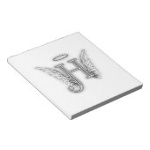 エンジェルアルファベットHイニシャル後者ウィングスハロー ノートパッド (アングル)