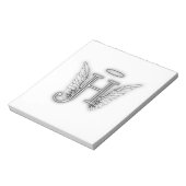 エンジェルアルファベットHイニシャル後者ウィングスハロー ノートパッド (回転)